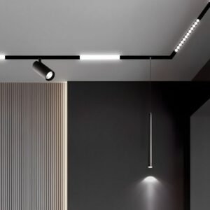 Modern Minimalist Mainless Lighting Magnetic DIY Track LED Recessed Ceiling Light