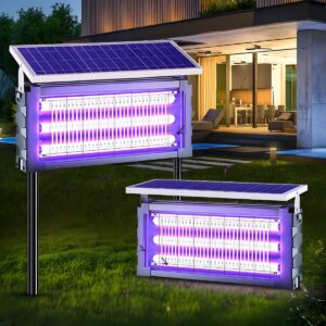 Solar Waterproof LED Outdoor Lawn Mosquito Bug Zapper Killer Lights
