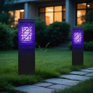 Solar Waterproof Rectangular LED Outdoor Mosquito Bug Zapper Killer Lawn Lights